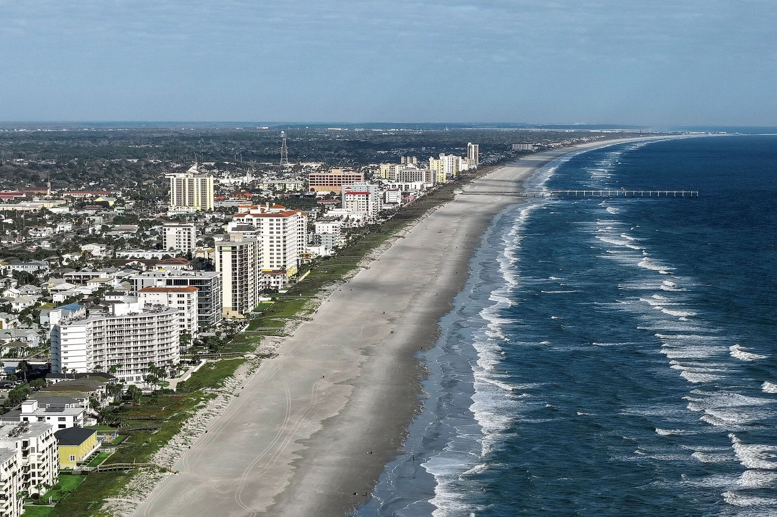 The beach and pier at Jacksonville Beach, Florida